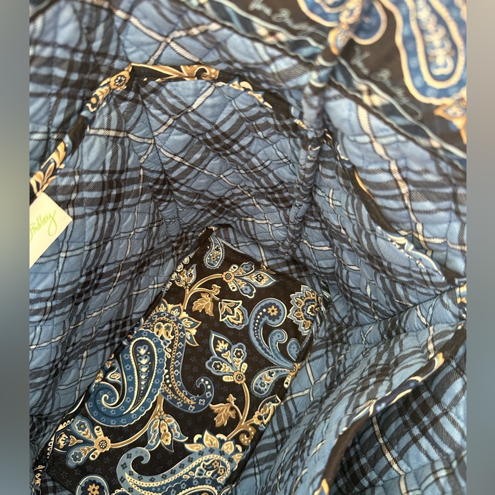 Vera Bradley Windsor Navy Quilted Villager Tote Double Shoulder Strap *Retired* - Picture 12 of 14